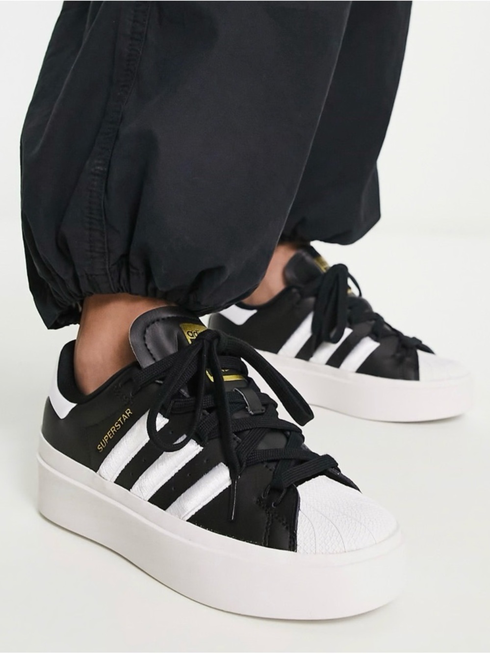 adidas Superstar Bonega W Black & White Platform gold superstar Sneakers - Picture 3 of 8